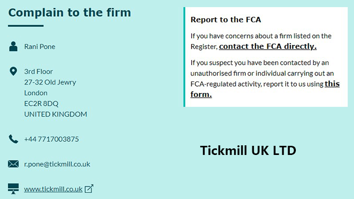 Tickmill英国FCA牌照
